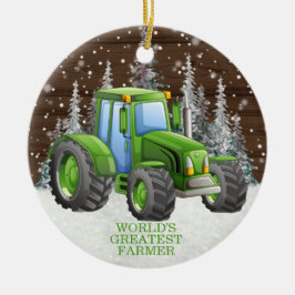 Världsmästare Farmer Tractor jul jul Julgransprydnad Keramik