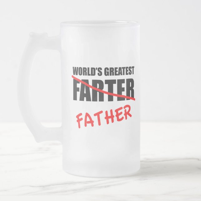 Världsmästare Farter Funny Fars dag Frostat Ölglas (Vänster)