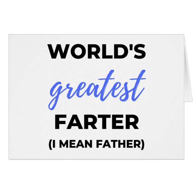 Världsmästare Farter I Elak Far bl.a. Hälsningskort (Framsidan Horizontal)