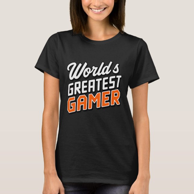 Världsmästare Gamer Funny T Shirt (Framsida)