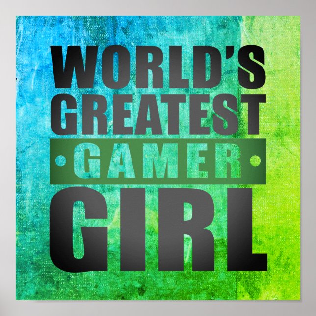 Världsmästare Gamer Girl Poster (Framsidan)