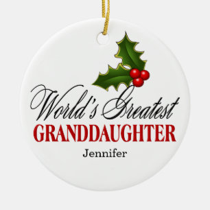 Världsmästare Granddotter Julgransprydnad Keramik