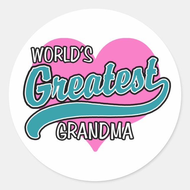 Världsmästare Grandma Runt Klistermärke (Framsida)