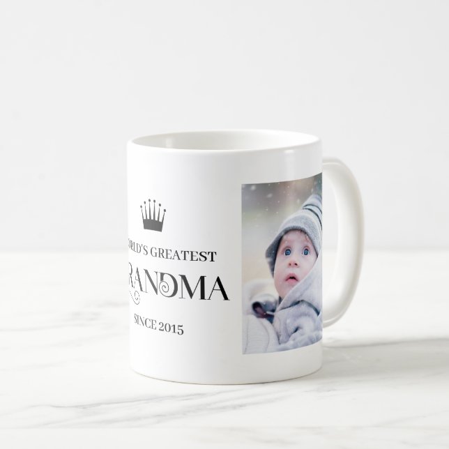 Världsmästare Grandma sedan år två foton Kaffemugg (Framsida höger)