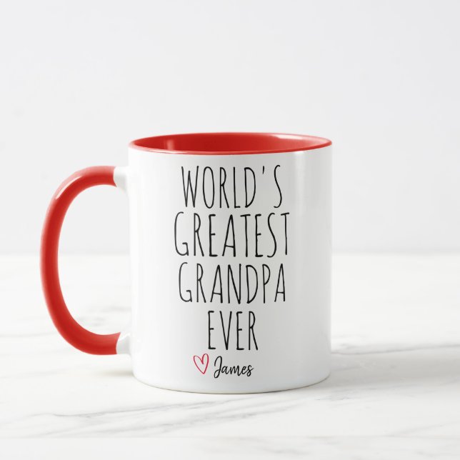 världsmästare Grandpa Anpassningsbar Grandpa Gift Mugg (Vänster)