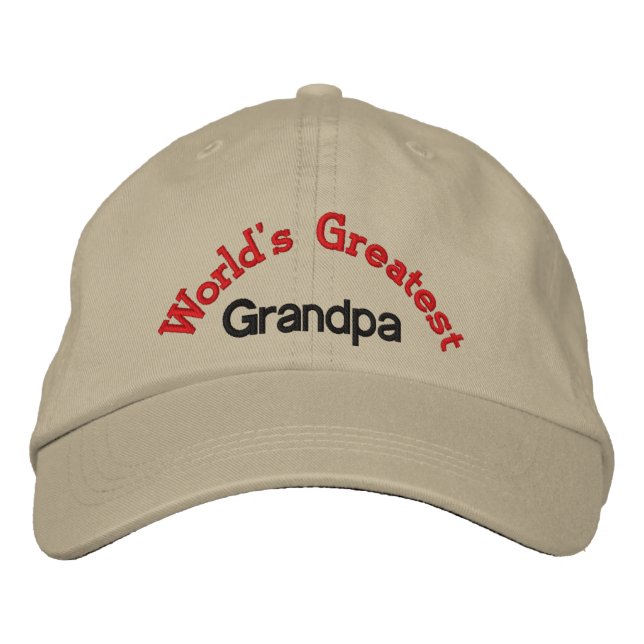 Världsmästare Grandpa Broderad Keps (Framsida)