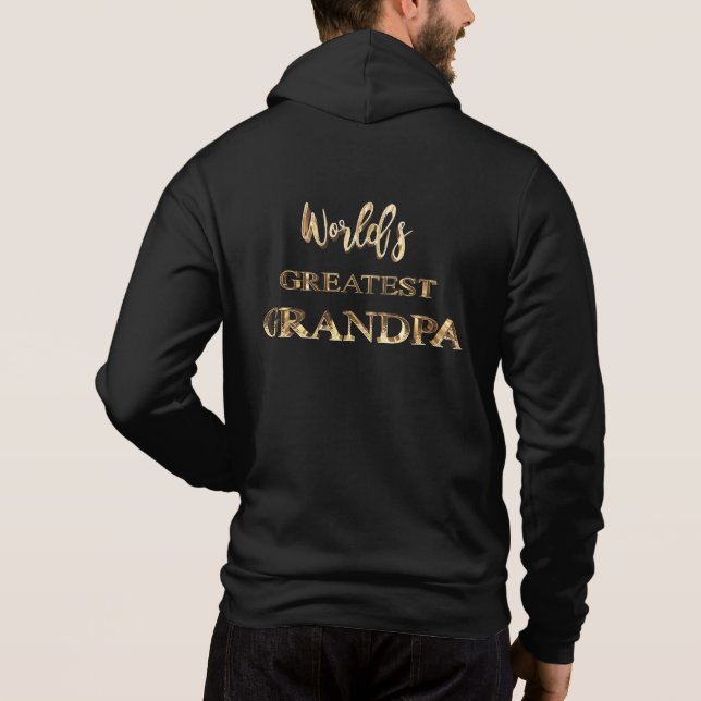 Världsmästare Grandpa Elegant Guld-vytext T Shirt (Baksida)