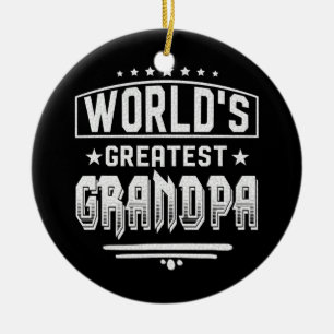 Världsmästare Grandpa Fars dag Julgransprydnad Keramik