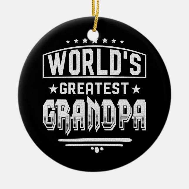 Världsmästare Grandpa Fars dag Julgransprydnad Keramik (Framsidan)
