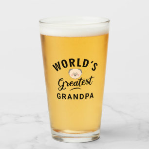 Världsmästare Grandpa Typography Funny Cute Glaskopp