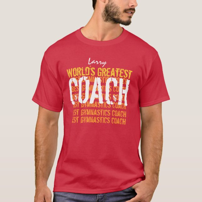 Världsmästare GYMNASTICS-coach RED V06 Tee (Framsida)