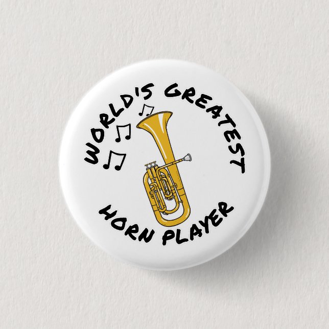 Världsmästare Horn Player, Tenor Horn Funny Knapp (Framsida)