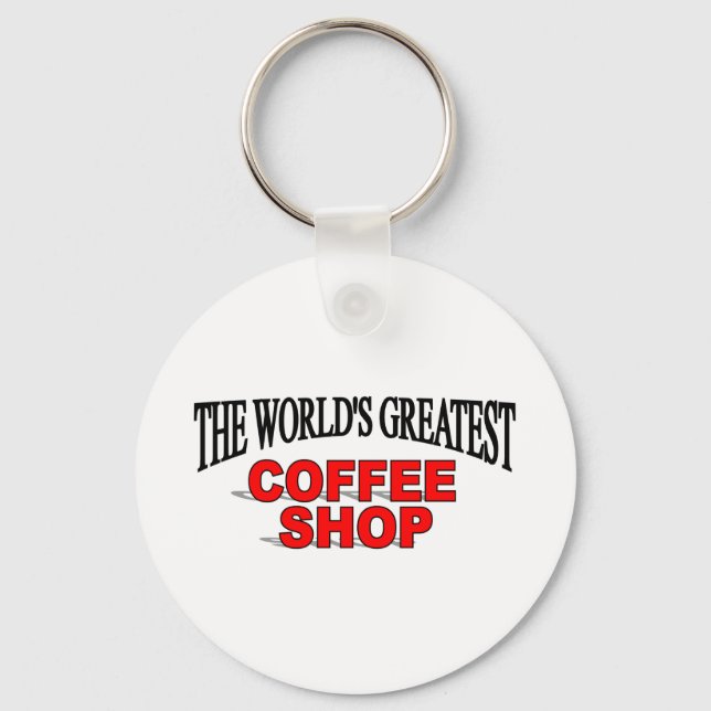 Världsmästare Kaffe Shop Nyckelring (Framsida)