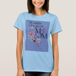 Världsmästare Mamma Blommigt Design T Shirt