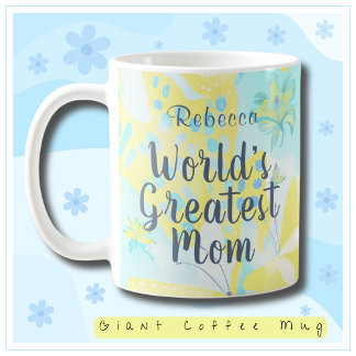 Världsmästare Mamma Mixed Media Blommigt Jumbo Mugg