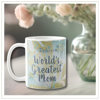 Världsmästare Mamma Mixed Media Blommigt Kaffemugg