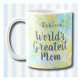 Världsmästare Mamma Mixed Media Blommigt Kaffemugg