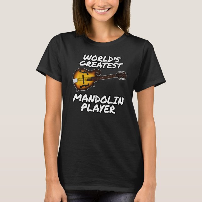 Världsmästare Mandolin Player Mandolinist Folk T Shirt (Framsida)