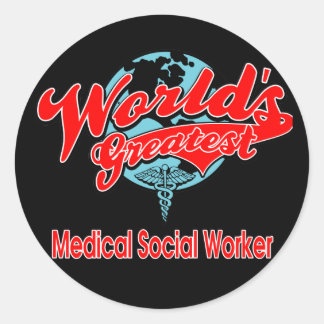 Världsmästare Medical Social Worker Runt Klistermärke