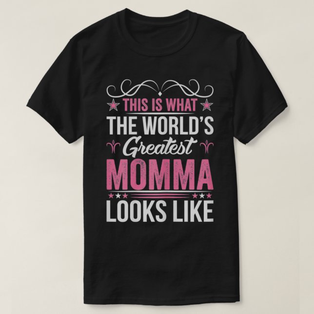 Världsmästare Momma ser ut som T Shirt (Design framsida)