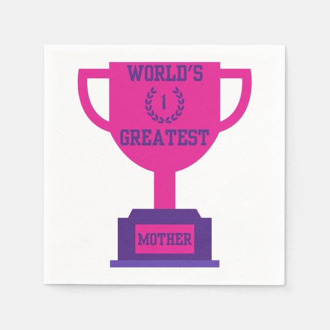 Världsmästare Mors dag 3 Ply Napkins Pappersservett (Framsidan)