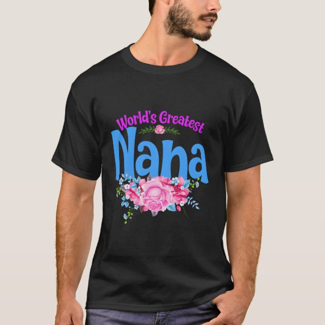 Världsmästare Nana Grandma T Shirt (Framsida)