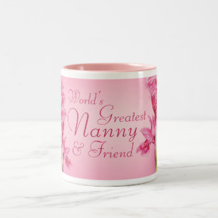 Världsmästare Nanny & kompis rosa orchid mugg