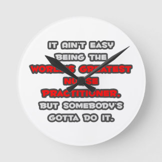 Världsmästare Nurse Practier Joke Rund Klocka