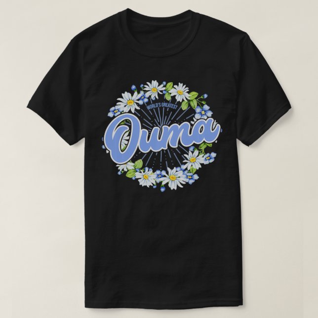 Världsmästare Ouma Gift South African Grandma T Shirt (Design framsida)