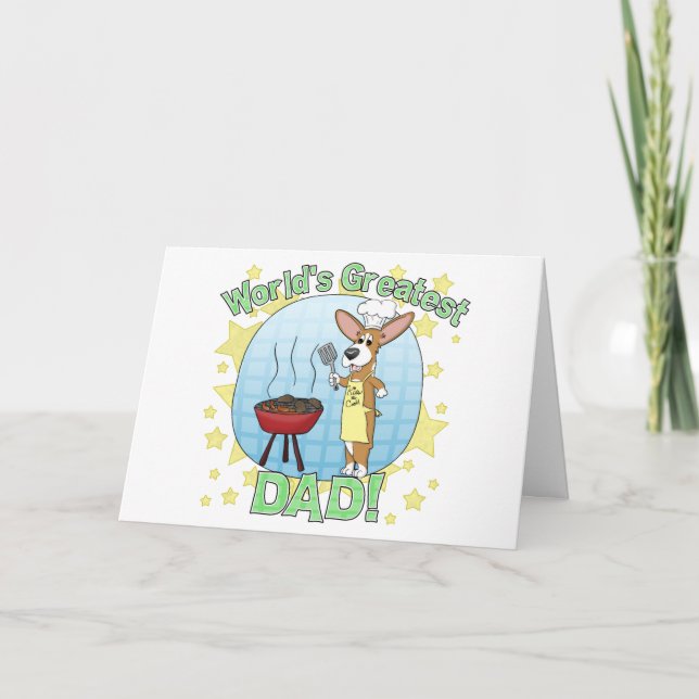 Världsmästare Pappa Corgi-kort Kort (Framsida)