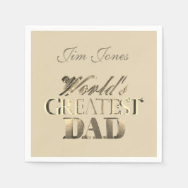 Världsmästare Pappa Elegant Guld Se Elfenbenskuste Pappersservett