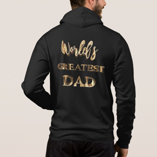 Världsmästare Pappa Elegant Guld T Shirt (Baksida)