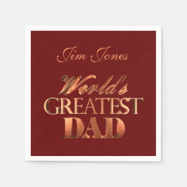 Världsmästare Pappa Elegant Red Metallic look Pappersservett