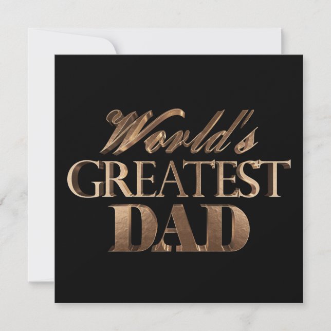 Världsmästare Pappa Elegant Text Guld Typografi Kort (Framsida)