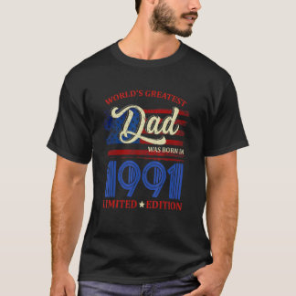 Världsmästare Pappa föddes 1991 31a Birthda T Shirt