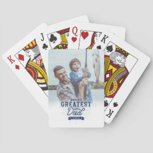 Världsmästare Pappa Keepsaké Photo Fars dag Casinokort
