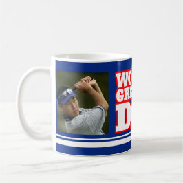 Världsmästare Pappa lägger till 2 foton blå mugg