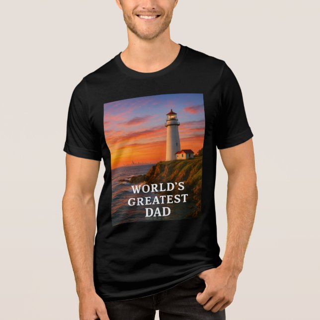 Världsmästare Pappa - Lighthouse Edition T Shirt (Framsida)
