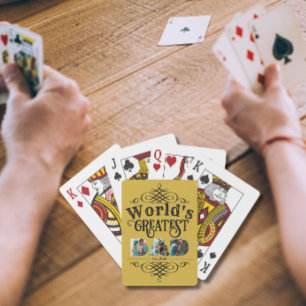 Världsmästare PAPPA med 3 Foto ramar Casinokort