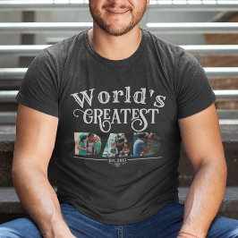 Världsmästare PAPPA med 3 Foto ramar T Shirt