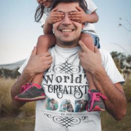 Världsmästare PAPPA med 3 Foto ramar T Shirt