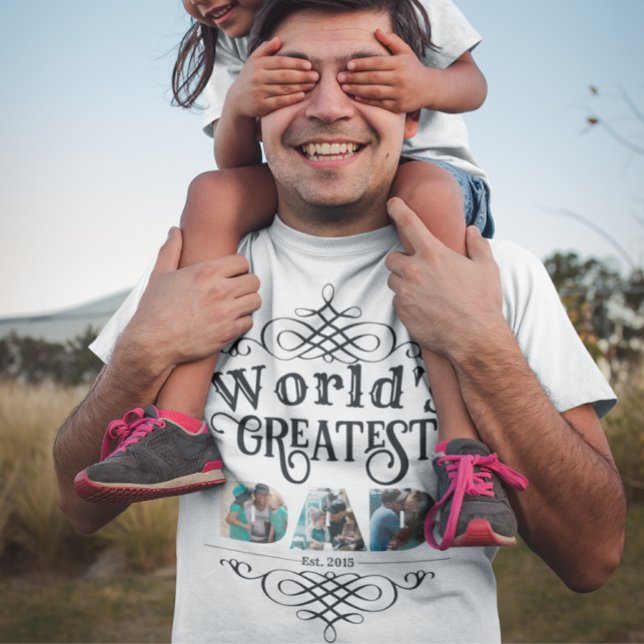 Världsmästare PAPPA med 3 Foto ramar T Shirt (Skapare uppladdad)