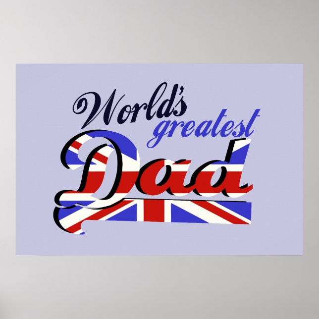 Världsmästare Pappa med engelska flagga Poster (Framsidan)