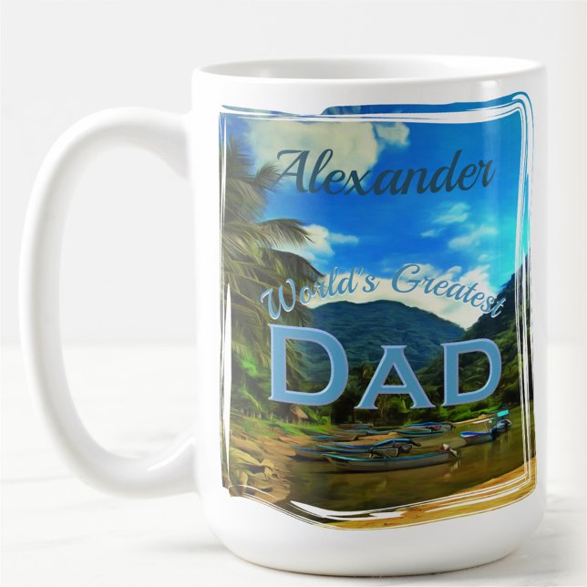 Världsmästare Pappa Mismaloya River 0344 Kaffemugg (Skapare uppladdad)