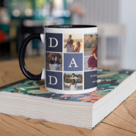 Världsmästare Pappa | Modern 5-fotoblock Färg Mugg