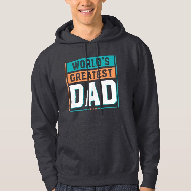Världsmästare Pappa - nummer ett Far Hoodie (Framsida)