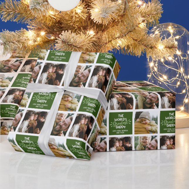 Världsmästare pappa Photo Collage Presentpapper (Helgdagar)
