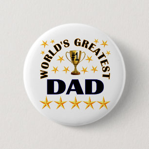 Världsmästare Pappa Trophy Stars Cute Knapp