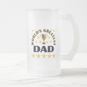 Världsmästare Pappa Trophy Stars Frostat Ölglas
