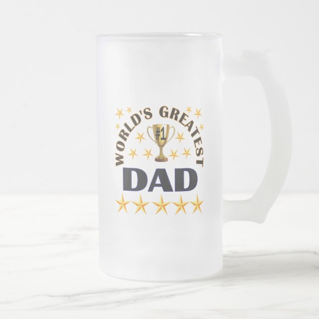Världsmästare Pappa Trophy Stars Frostat Ölglas (Höger)